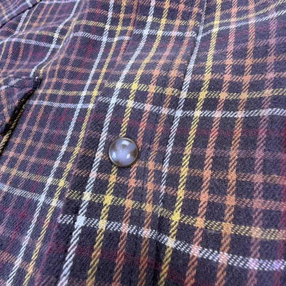 Cody James Mens XL Brown Plaid Flannel Long Sleeve Shirt Pearl Snap‎ Button-Up